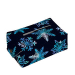 Turquoise Snowflake Pattern Print Rectangle Tissue Box Cover