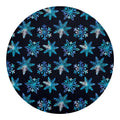 Turquoise Snowflake Pattern Print Round Blanket