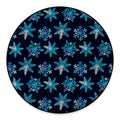 Turquoise Snowflake Pattern Print Round Floor Mat