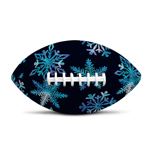 Turquoise Snowflake Pattern Print Rugby Ball