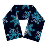 Turquoise Snowflake Pattern Print Scarf