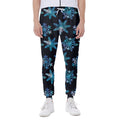 Turquoise Snowflake Pattern Print Joggers