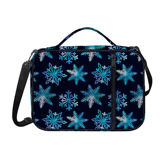 Turquoise Snowflake Pattern Print Shoulder Strap Bible Bag