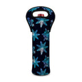 Turquoise Snowflake Pattern Print Single Neoprene Wine Tote