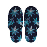 Turquoise Snowflake Pattern Print Slippers