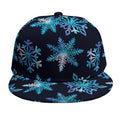 Turquoise Snowflake Pattern Print Snapback Cap
