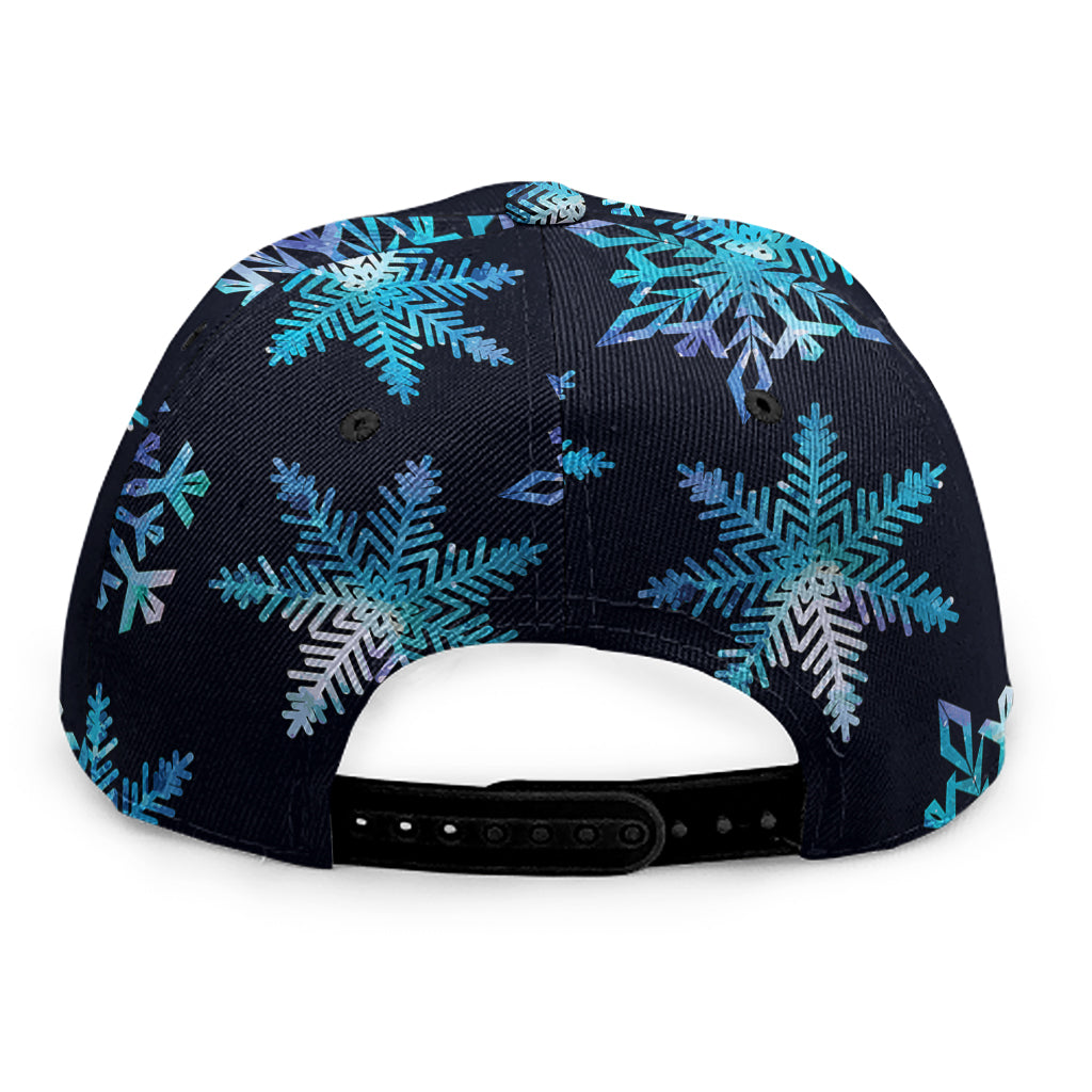 Turquoise Snowflake Pattern Print Snapback Cap