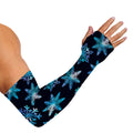 Turquoise Snowflake Pattern Print Sun Protection Arm Sleeves