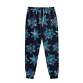 Turquoise Snowflake Pattern Print Sweatpants