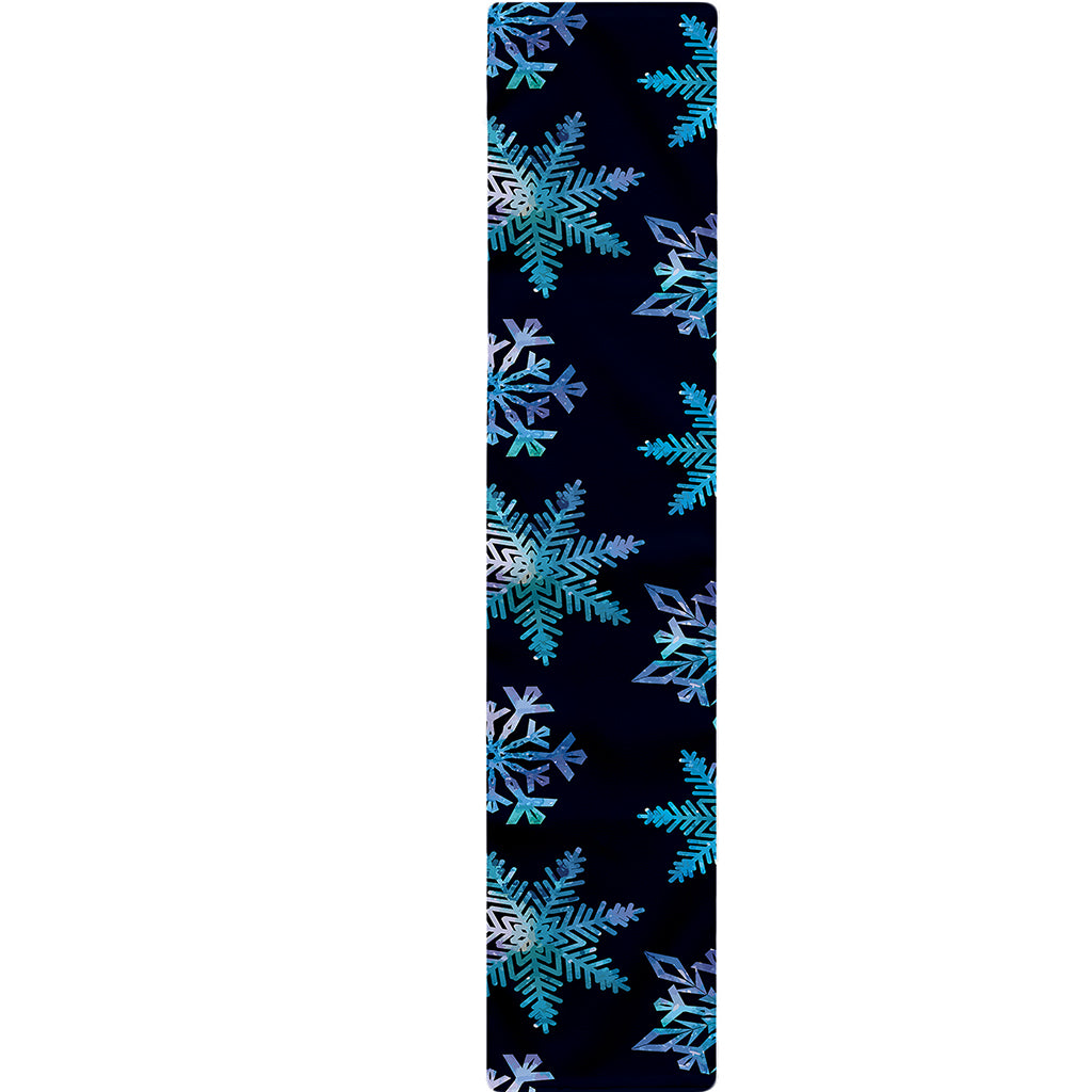 Turquoise Snowflake Pattern Print Table Runner