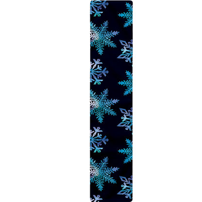 Turquoise Snowflake Pattern Print Table Runner