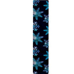 Turquoise Snowflake Pattern Print Table Runner