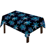 Turquoise Snowflake Pattern Print Tablecloth
