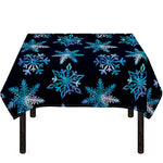 Turquoise Snowflake Pattern Print Tablecloth