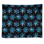 Turquoise Snowflake Pattern Print Tapestry