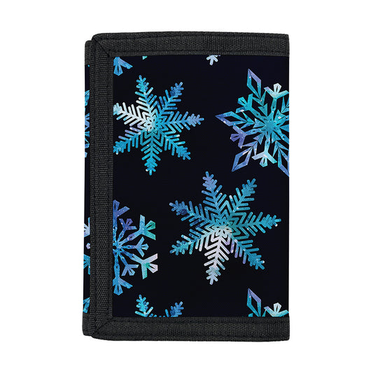 Turquoise Snowflake Pattern Print Trifold Wallet