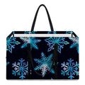 Turquoise Snowflake Pattern Print Utility Tote Bag