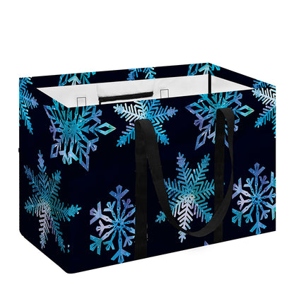 Turquoise Snowflake Pattern Print Utility Tote Bag