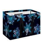 Turquoise Snowflake Pattern Print Utility Tote Bag