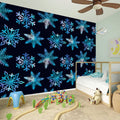 Turquoise Snowflake Pattern Print Wall Sticker