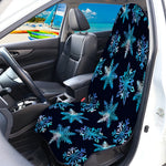 Turquoise Snowflake Pattern Print Waterproof Car Seat Cover