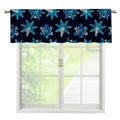 Turquoise Snowflake Pattern Print Window Valance