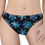 Turquoise Snowflake Pattern Print Women's Thong