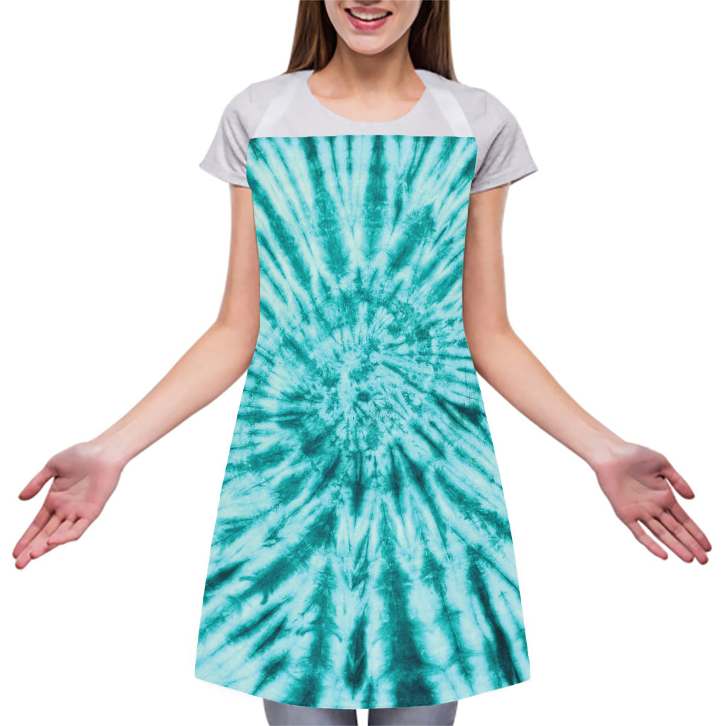 Turquoise Tie Dye Print Adjustable Apron