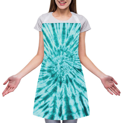 Turquoise Tie Dye Print Adjustable Apron