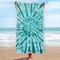 Turquoise Tie Dye Print Beach Towel