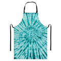 Turquoise Tie Dye Print Bib Apron With Pocket
