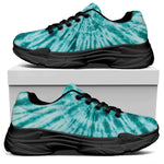 Turquoise Tie Dye Print Black Chunky Shoes