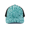 Turquoise Tie Dye Print Black Mesh Trucker Hat