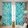 Turquoise Tie Dye Print Dimout Pencil Pleat Curtains