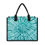 Turquoise Tie Dye Print Canvas Tote Bag