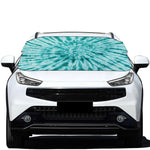 Turquoise Tie Dye Print Car Windshield Snow Cover