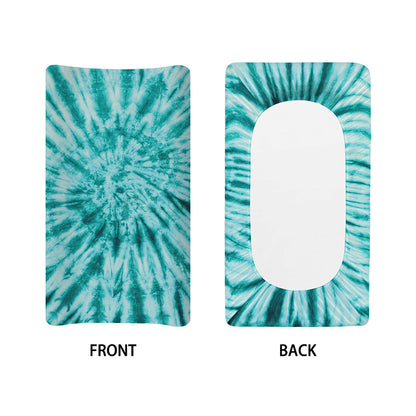 Turquoise Tie Dye Print Changing Pad Cover