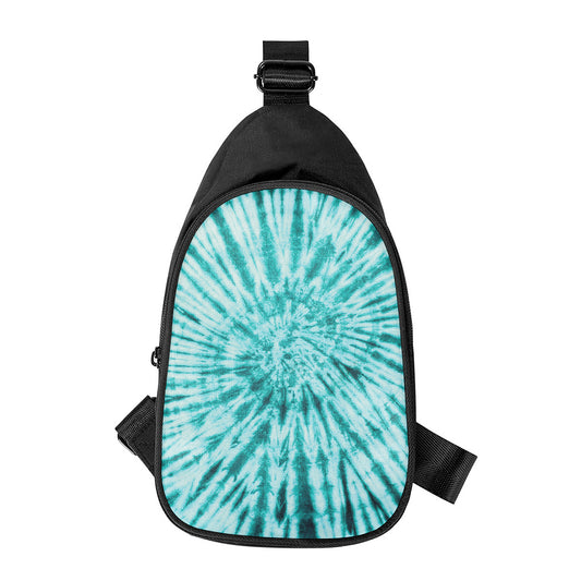 Turquoise Tie Dye Print Chest Bag