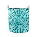 Turquoise Tie Dye Print Collapsible Laundry Basket