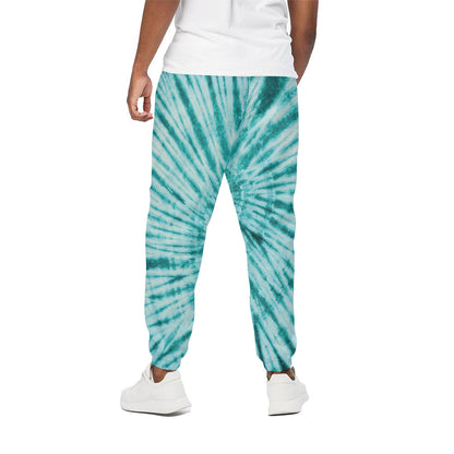 Turquoise Tie Dye Print Cotton Pants