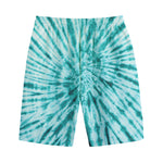 Turquoise Tie Dye Print Cotton Shorts