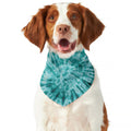 Turquoise Tie Dye Print Dog Bandana