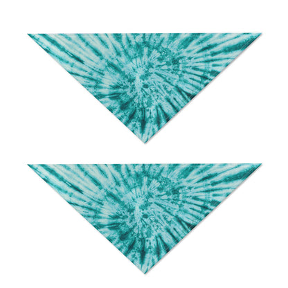 Turquoise Tie Dye Print Dog Bandana