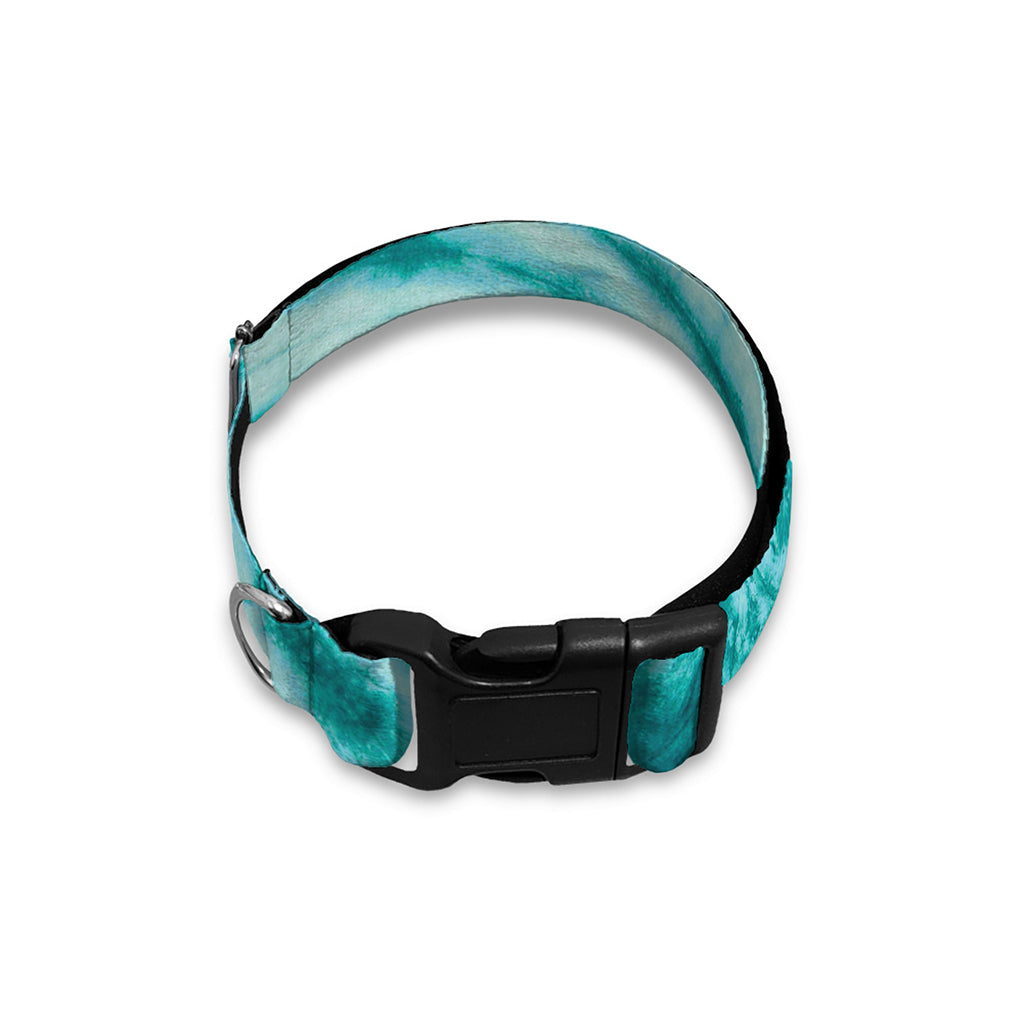 Turquoise Tie Dye Print Dog Collar