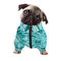 Turquoise Tie Dye Print Dog Zip Up Jacket