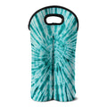 Turquoise Tie Dye Print Double Neoprene Wine Tote