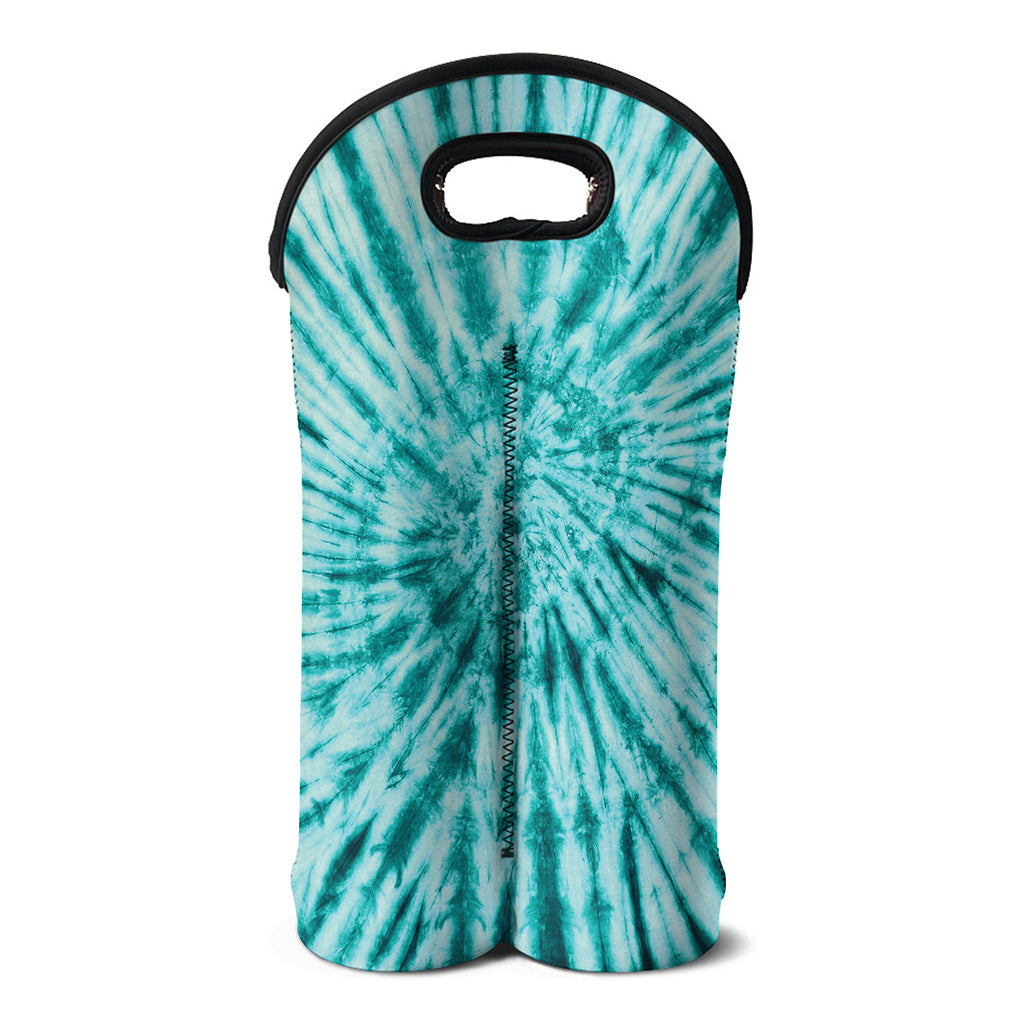 Turquoise Tie Dye Print Double Neoprene Wine Tote