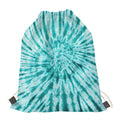 Turquoise Tie Dye Print Drawstring Bag