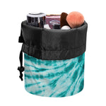 Turquoise Tie Dye Print Drawstring Makeup Bag