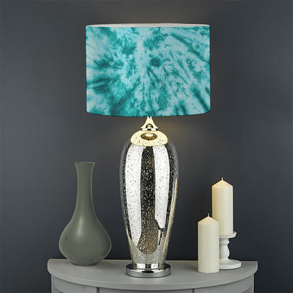 Turquoise Tie Dye Print Drum Lamp Shade